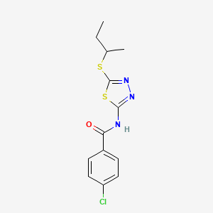 N-[5-(butan-2-ylsulfanyl)-1,3,4-thiadiazol-2-yl]-4-chlorobenzamide