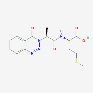 molecular formula C15H18N4O4S B11009100 N-[(2S)-2-(4-oxo-1,2,3-benzotriazin-3(4H)-yl)propanoyl]-L-methionine 