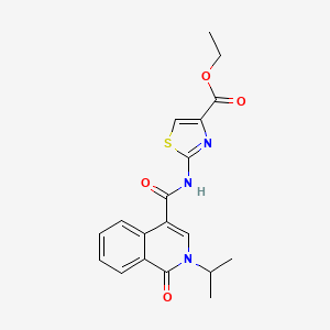 Ethyl 2-({[1-oxo-2-(propan-2-yl)-1,2-dihydroisoquinolin-4-yl]carbonyl}amino)-1,3-thiazole-4-carboxylate