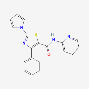 4-phenyl-N-(pyridin-2-yl)-2-(1H-pyrrol-1-yl)-1,3-thiazole-5-carboxamide