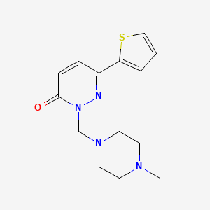 molecular formula C14H18N4OS B11009117 2-[(4-methylpiperazin-1-yl)methyl]-6-(thiophen-2-yl)pyridazin-3(2H)-one 