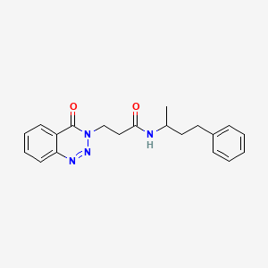 molecular formula C20H22N4O2 B11009163 3-(4-oxo-1,2,3-benzotriazin-3(4H)-yl)-N-(4-phenylbutan-2-yl)propanamide 