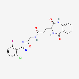 N-{[3-(2-chloro-6-fluorophenyl)-1,2,4-oxadiazol-5-yl]methyl}-3-(2-hydroxy-5-oxo-4,5-dihydro-3H-1,4-benzodiazepin-3-yl)propanamide