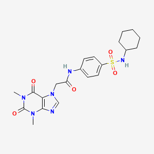 N-{4-[(cyclohexylamino)sulfonyl]phenyl}-2-(1,3-dimethyl-2,6-dioxo-1,2,3,6-tetrahydro-7H-purin-7-yl)acetamide