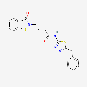 N-[(2Z)-5-benzyl-1,3,4-thiadiazol-2(3H)-ylidene]-4-(3-oxo-1,2-benzothiazol-2(3H)-yl)butanamide