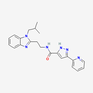 N-{2-[1-(2-methylpropyl)-1H-benzimidazol-2-yl]ethyl}-5-(pyridin-2-yl)-1H-pyrazole-3-carboxamide