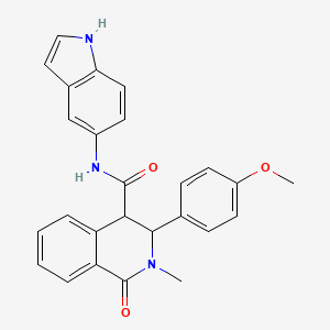 N-(1H-indol-5-yl)-3-(4-methoxyphenyl)-2-methyl-1-oxo-1,2,3,4-tetrahydroisoquinoline-4-carboxamide