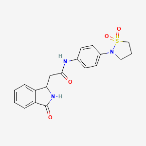 N-[4-(1,1-dioxido-1,2-thiazolidin-2-yl)phenyl]-2-(3-oxo-2,3-dihydro-1H-isoindol-1-yl)acetamide