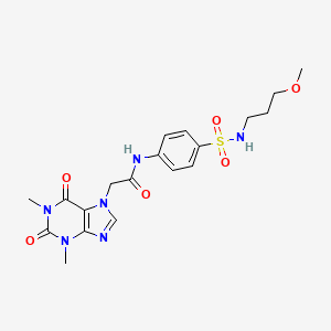 2-(1,3-dimethyl-2,6-dioxo-1,2,3,6-tetrahydro-7H-purin-7-yl)-N-{4-[(3-methoxypropyl)sulfamoyl]phenyl}acetamide