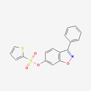 molecular formula C17H11NO4S2 B11009245 3-Phenyl-1,2-benzoxazol-6-yl thiophene-2-sulfonate 