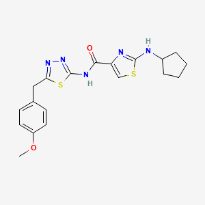 molecular formula C19H21N5O2S2 B11009268 2-(cyclopentylamino)-N-[(2E)-5-(4-methoxybenzyl)-1,3,4-thiadiazol-2(3H)-ylidene]-1,3-thiazole-4-carboxamide 