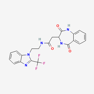 2-(2-hydroxy-5-oxo-4,5-dihydro-3H-1,4-benzodiazepin-3-yl)-N-{2-[2-(trifluoromethyl)-1H-benzimidazol-1-yl]ethyl}acetamide