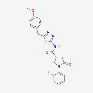 1-(2-fluorophenyl)-N-[(2E)-5-(4-methoxybenzyl)-1,3,4-thiadiazol-2(3H)-ylidene]-5-oxopyrrolidine-3-carboxamide