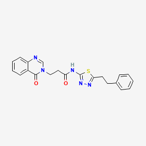 3-(4-oxoquinazolin-3(4H)-yl)-N-[(2Z)-5-(2-phenylethyl)-1,3,4-thiadiazol-2(3H)-ylidene]propanamide