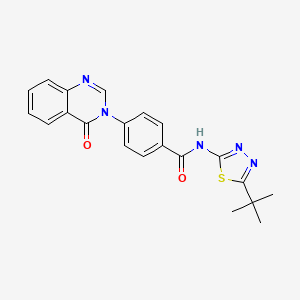 N-[(2Z)-5-tert-butyl-1,3,4-thiadiazol-2(3H)-ylidene]-4-(4-oxoquinazolin-3(4H)-yl)benzamide