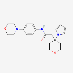 molecular formula C21H27N3O3 B11009365 N-[4-(morpholin-4-yl)phenyl]-2-[4-(1H-pyrrol-1-yl)tetrahydro-2H-pyran-4-yl]acetamide 