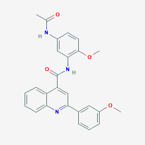 molecular formula C26H23N3O4 B11009376 N-[5-(acetylamino)-2-methoxyphenyl]-2-(3-methoxyphenyl)quinoline-4-carboxamide 