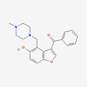 molecular formula C21H22N2O3 B11009396 {5-Hydroxy-4-[(4-methylpiperazin-1-yl)methyl]-1-benzofuran-3-yl}(phenyl)methanone 