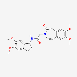 N-(5,6-Dimethoxy-2,3-dihydro-1H-inden-1-YL)-2-(7,8-dimethoxy-2-oxo-2,3-dihydro-1H-3-benzazepin-3-YL)acetamide