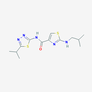 2-[(2-methylpropyl)amino]-N-[(2E)-5-(propan-2-yl)-1,3,4-thiadiazol-2(3H)-ylidene]-1,3-thiazole-4-carboxamide