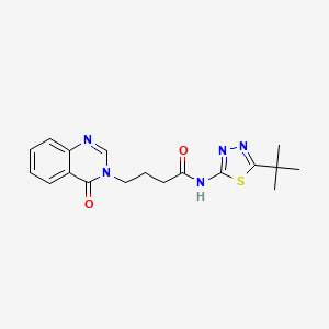 N-[(2Z)-5-tert-butyl-1,3,4-thiadiazol-2(3H)-ylidene]-4-(4-oxoquinazolin-3(4H)-yl)butanamide