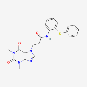 3-(1,3-dimethyl-2,6-dioxo-1,2,3,6-tetrahydro-7H-purin-7-yl)-N-[2-(phenylsulfanyl)phenyl]propanamide