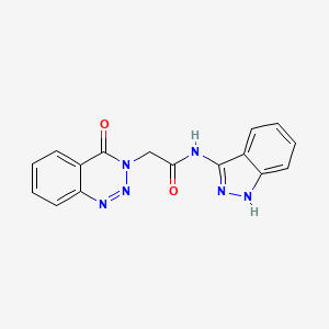 molecular formula C16H12N6O2 B11009441 N-(1H-indazol-3-yl)-2-(4-oxo-1,2,3-benzotriazin-3(4H)-yl)acetamide 