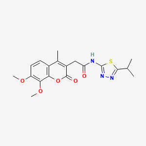 2-(7,8-dimethoxy-4-methyl-2-oxo-2H-chromen-3-yl)-N-[(2E)-5-(propan-2-yl)-1,3,4-thiadiazol-2(3H)-ylidene]acetamide