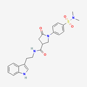 1-[4-(dimethylsulfamoyl)phenyl]-N-[2-(1H-indol-3-yl)ethyl]-5-oxopyrrolidine-3-carboxamide