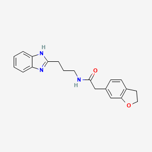 molecular formula C20H21N3O2 B11009485 N-[3-(1H-benzimidazol-2-yl)propyl]-2-(2,3-dihydro-1-benzofuran-6-yl)acetamide 