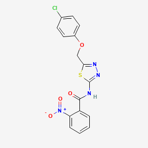 molecular formula C16H11ClN4O4S B11009500 N-{5-[(4-chlorophenoxy)methyl]-1,3,4-thiadiazol-2-yl}-2-nitrobenzamide 