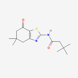 molecular formula C15H22N2O2S B11009506 N-(5,5-dimethyl-7-oxo-4,5,6,7-tetrahydro-1,3-benzothiazol-2-yl)-3,3-dimethylbutanamide 