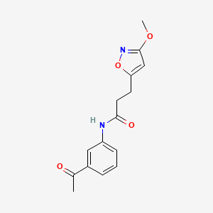 molecular formula C15H16N2O4 B11009539 N-(3-acetylphenyl)-3-(3-methoxy-1,2-oxazol-5-yl)propanamide 