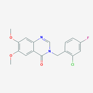 molecular formula C17H14ClFN2O3 B11009554 3-(2-chloro-4-fluorobenzyl)-6,7-dimethoxyquinazolin-4(3H)-one 