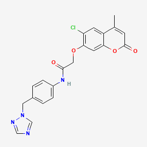 2-[(6-chloro-4-methyl-2-oxo-2H-chromen-7-yl)oxy]-N-[4-(1H-1,2,4-triazol-1-ylmethyl)phenyl]acetamide