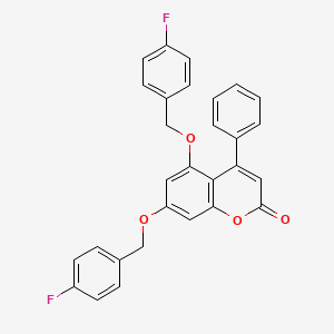 molecular formula C29H20F2O4 B11009562 5,7-bis[(4-fluorobenzyl)oxy]-4-phenyl-2H-chromen-2-one 