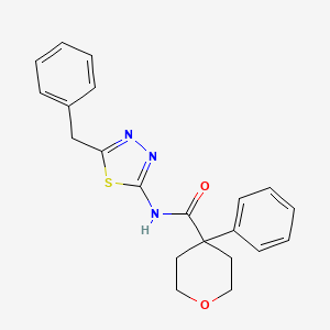 N-(5-benzyl-1,3,4-thiadiazol-2-yl)-4-phenyltetrahydro-2H-pyran-4-carboxamide