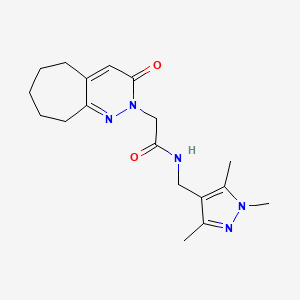 2-(3-oxo-3,5,6,7,8,9-hexahydro-2H-cyclohepta[c]pyridazin-2-yl)-N-[(1,3,5-trimethyl-1H-pyrazol-4-yl)methyl]acetamide