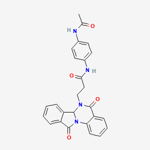 molecular formula C26H22N4O4 B11009589 N-[4-(acetylamino)phenyl]-3-(5,11-dioxo-6a,11-dihydroisoindolo[2,1-a]quinazolin-6(5H)-yl)propanamide 