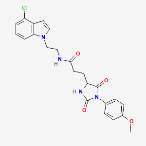 N-[2-(4-chloro-1H-indol-1-yl)ethyl]-3-[1-(4-methoxyphenyl)-2,5-dioxoimidazolidin-4-yl]propanamide