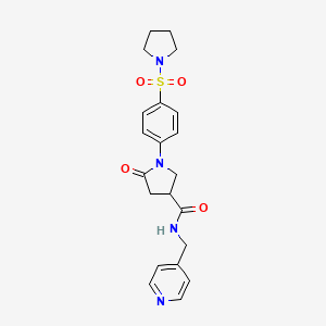 molecular formula C21H24N4O4S B11009593 5-oxo-N-(pyridin-4-ylmethyl)-1-[4-(pyrrolidin-1-ylsulfonyl)phenyl]pyrrolidine-3-carboxamide 