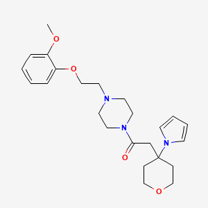 1-{4-[2-(2-methoxyphenoxy)ethyl]piperazin-1-yl}-2-[4-(1H-pyrrol-1-yl)tetrahydro-2H-pyran-4-yl]ethanone