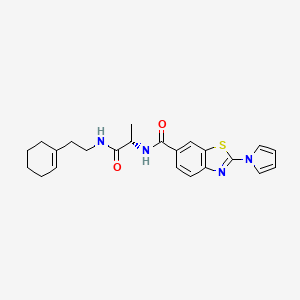 N-[(2S)-1-{[2-(cyclohex-1-en-1-yl)ethyl]amino}-1-oxopropan-2-yl]-2-(1H-pyrrol-1-yl)-1,3-benzothiazole-6-carboxamide