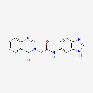 molecular formula C17H13N5O2 B11009644 N-(1H-benzimidazol-6-yl)-2-(4-oxoquinazolin-3(4H)-yl)acetamide 