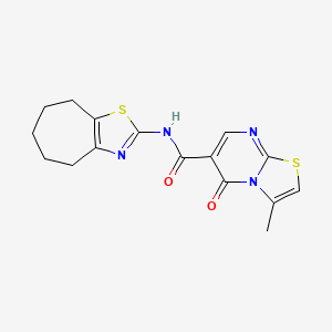 N-[(2Z)-3,4,5,6,7,8-hexahydro-2H-cyclohepta[d][1,3]thiazol-2-ylidene]-3-methyl-5-oxo-5H-[1,3]thiazolo[3,2-a]pyrimidine-6-carboxamide