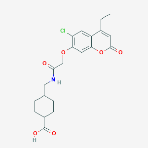 molecular formula C21H24ClNO6 B11009660 trans-4-[({[(6-chloro-4-ethyl-2-oxo-2H-chromen-7-yl)oxy]acetyl}amino)methyl]cyclohexanecarboxylic acid 