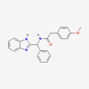 N-[1H-benzimidazol-2-yl(phenyl)methyl]-2-(4-methoxyphenyl)acetamide