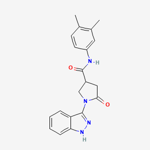 N-(3,4-dimethylphenyl)-1-(1H-indazol-3-yl)-5-oxopyrrolidine-3-carboxamide