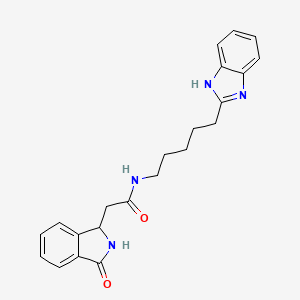 molecular formula C22H24N4O2 B11009674 N-[5-(1H-benzimidazol-2-yl)pentyl]-2-(3-oxo-2,3-dihydro-1H-isoindol-1-yl)acetamide 