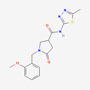 molecular formula C16H18N4O3S B11009675 1-(2-methoxybenzyl)-N-(5-methyl-1,3,4-thiadiazol-2-yl)-5-oxopyrrolidine-3-carboxamide 